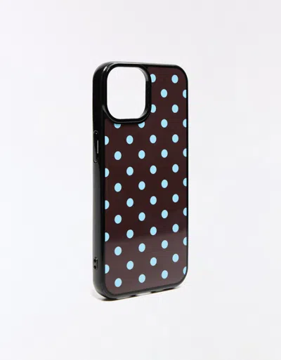 Bershka Polka Dot Mobile Phone Case In Brown