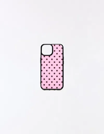 Bershka Polka Dot Mobile Phone Case In Pink