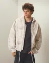 Bershka Printed Jacket In Brown