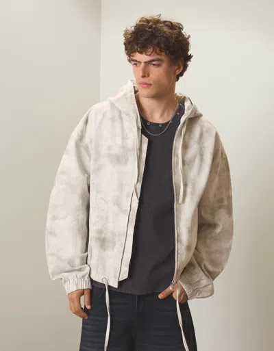Bershka Printed Jacket In Brown