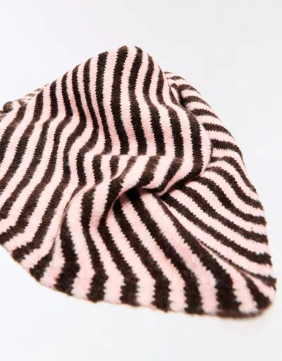 Bershka Printed Knit Neckerchief In Pink