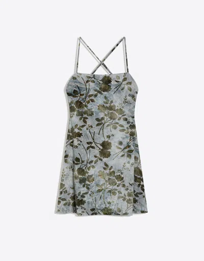 Bershka Printed Mini Dress In Gray