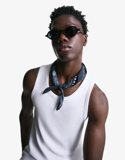 Bershka Printed Neckerchief In Gray