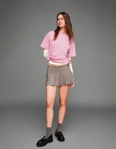 Bershka Printed Short Sleeve Oversize T-shirt In Multi