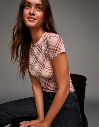 Bershka Printed Short Sleeve Tulle T-shirt In Multi