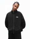 Bershka Printed Sweatshirt With Zip In Black
