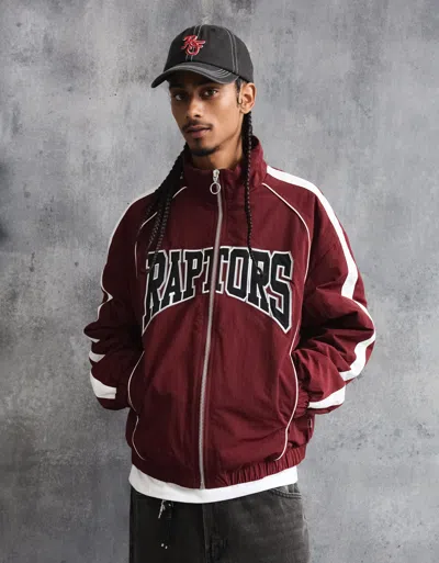 Bershka Printed Zip-up Jacket In Multi