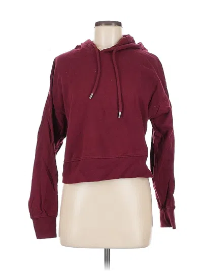 Pre-owned Bershka Pullover Hoodie In Burgundy