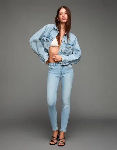 Bershka Push-up Skinny Jeans In Blue