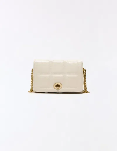 Bershka Quilted Faux Leather Mini Bag In White