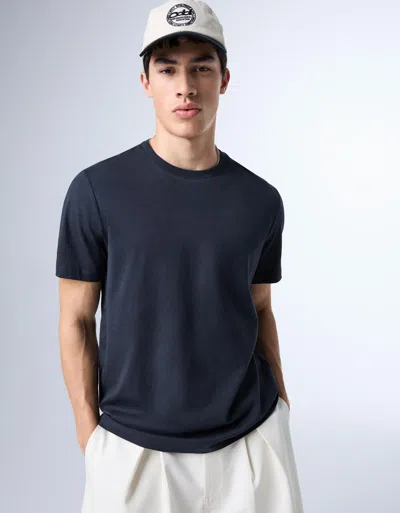 Bershka Regular Fit T-shirt In Blue