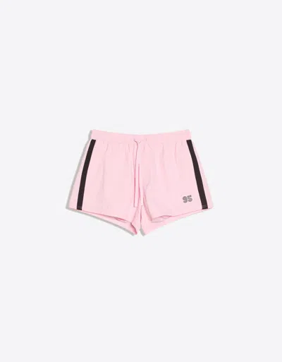 Bershka Retro Short Swimming Trunks In Pink