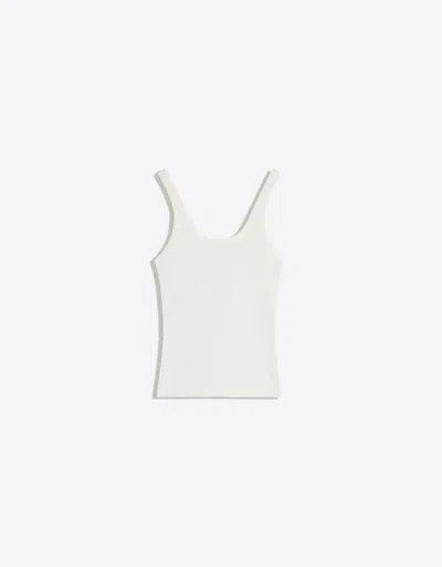 Bershka Ribbed Strappy T-shirt In White