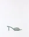Bershka Ruched Detail Heeled Mules In Multi