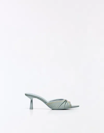 Bershka Ruched Detail Heeled Mules In Multi