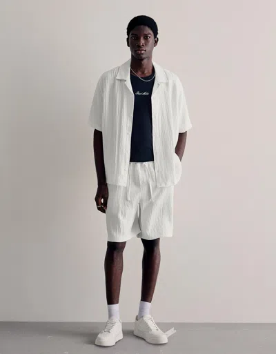 Bershka Rustic Jogger Bermuda Shorts In White