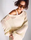 Bershka Rustic Openwork Sweater In Neutral