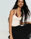 Bershka Rustic Tank Top In White