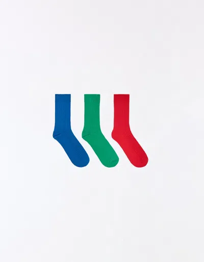 Bershka Set Of 3 Colored Socks In Multi