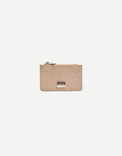 Bershka Shiny Card Holder In Gold