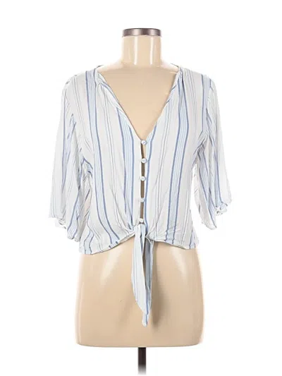 Pre-owned Bershka Short Sleeve Blouse In Blue