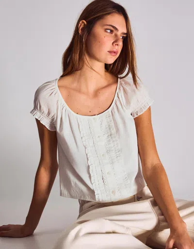 Bershka Short Sleeve Blouse In Gray