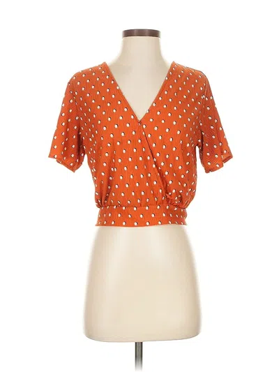 Pre-owned Bershka Short Sleeve Blouse In Orange