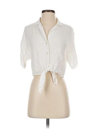 Pre-owned Bershka Short Sleeve Blouse In White