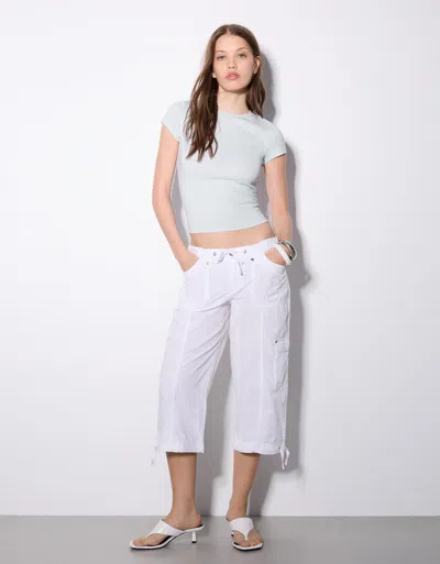 Bershka Short Sleeve Crew Neck T-shirt In Blue