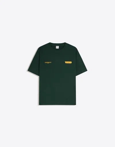 Bershka Short Sleeve Print T-shirt In Green