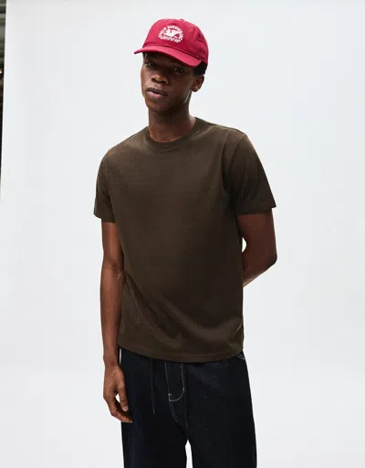 Bershka Short Sleeve T-shirt In Brown