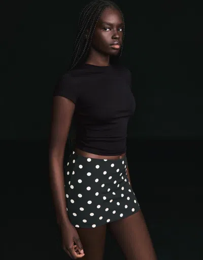 Bershka Short Sleeve T-shirt With A Scoop Neck In Black