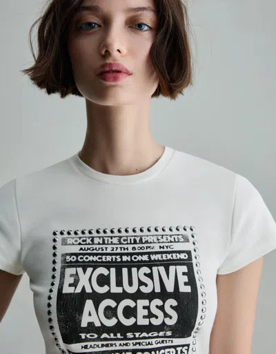 Bershka Short Sleeve T-shirt With Studs And Print In Multi