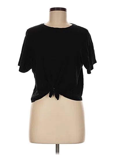 Pre-owned Bershka Short Sleeve Top Black Keyhole Neckline Tops