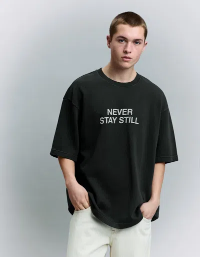 Bershka Short Sleeve T-shirt In Black