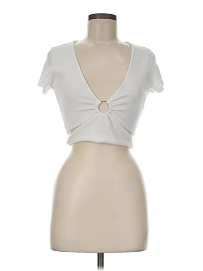 Pre-owned Bershka Short Sleeve T-shirt In Ivory