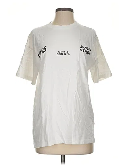 Pre-owned Bershka Short Sleeve T-shirt In Ivory