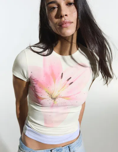 Bershka Short Sleeve T-shirt In Multi
