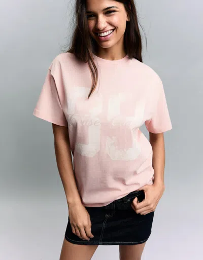Bershka Short Sleeve T-shirt In Pink