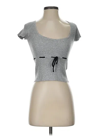 Pre-owned Bershka Short Sleeve T-shirt In Silver