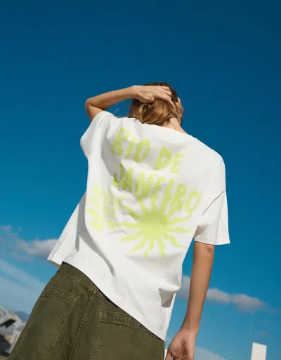 Bershka Short Sleeve T-shirt In White