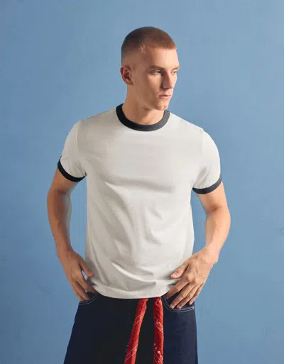 Bershka Short Sleeve T-shirt With Contrast Ribbing In Multi