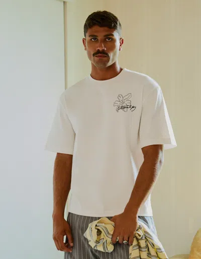 Bershka Short Sleeve T-shirt With Embroidery In White