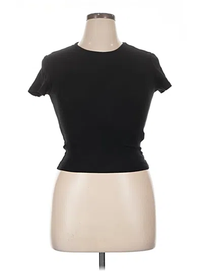 Pre-owned Bershka Short Sleeve Turtleneck In Black