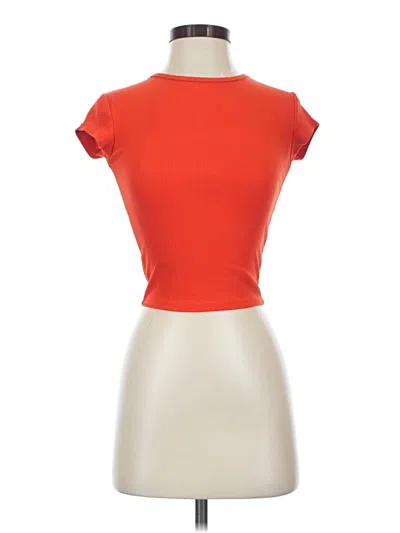 Pre-owned Bershka Short Sleeve Turtleneck In Orange