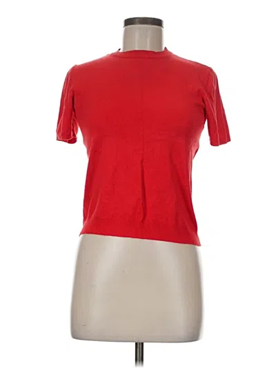 Pre-owned Bershka Short Sleeve Turtleneck In Red