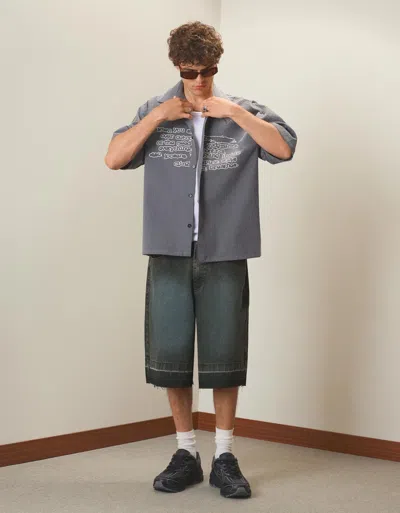Bershka Skater Bermuda Shorts In Gray