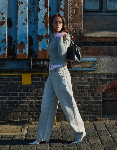 Bershka Skater-fit Baggy Jeans In Blue