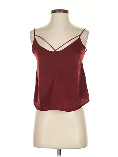 Pre-owned Bershka Sleeveless Top Burgundy Halter Neckline Tops