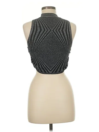 Pre-owned Bershka Sleeveless Top Gray Halter Neckline Tops